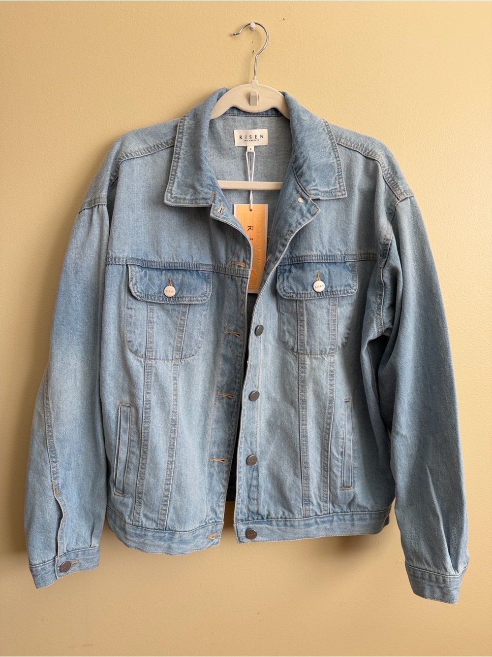 Risen Los Angeles Women’s Denim Jacket Size S Light Wash NWT Oversized